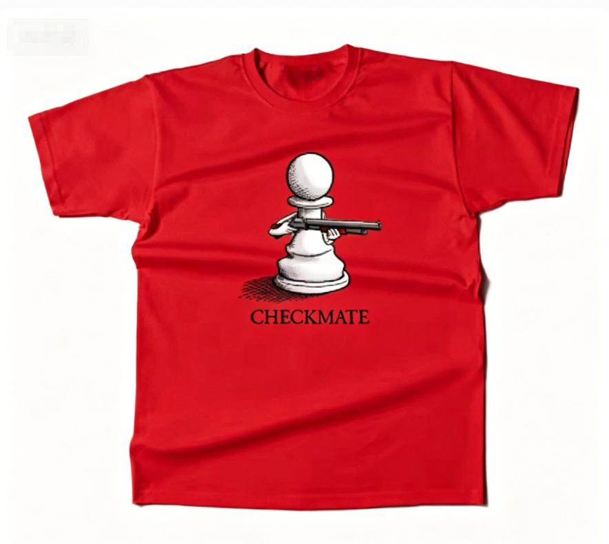 Unisexs Cotton Checkmate Graphic Chess Funny T Shirt Street Casual Style Tee for Unisex and WoUnisex Moisture Wicking Graphic T Shirts