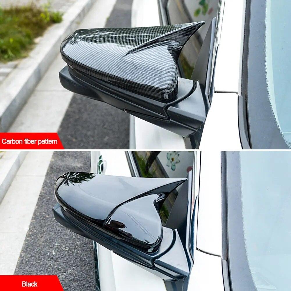 For Honda For Civic 2016- Rear View Mirror Cover Mirror Cover Horn Shape ABS Gloss Black Side Mirror Cover Rearview Caps