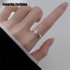 Romantic Heart Cross Love Zircon Opening Rings for Women Jewelry