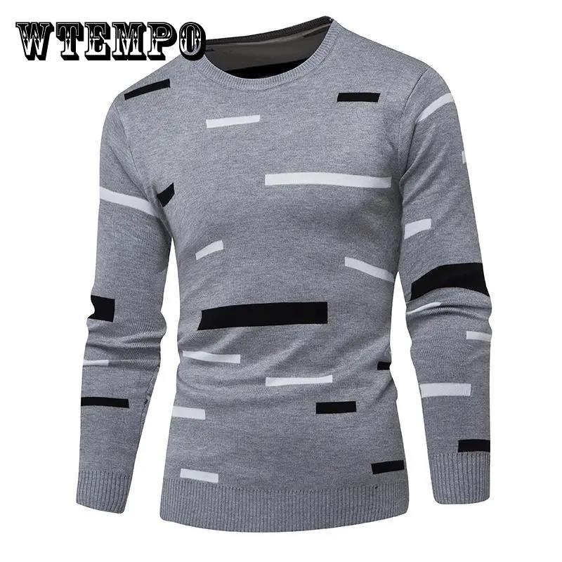 

Мужской осенне-зимний модный повседневный свитер с круглым воротником