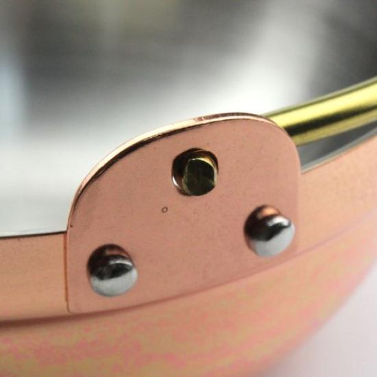 Shinko Metal Copper 14cm Magokoro Tiered Double-Handled Pot, (A) Single-Serving Pot, S-5003