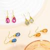 European and American Crystal Jewelry High-end Long Teardrop Earrings Fashionable Light Luxury Colorful Zircon Earrings