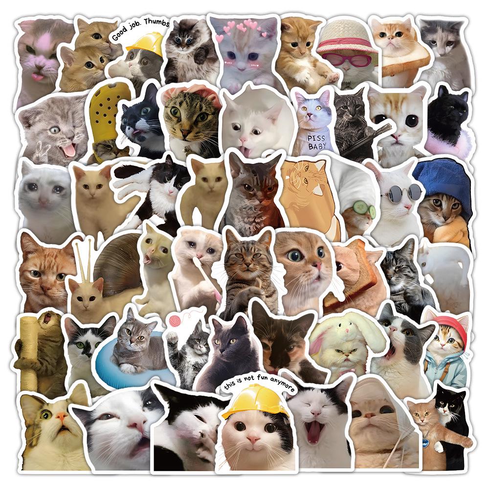 1800 Realistic Cartoon Kitten Stickers: Cute Cat Graffiti Collection for Creative Decoration
