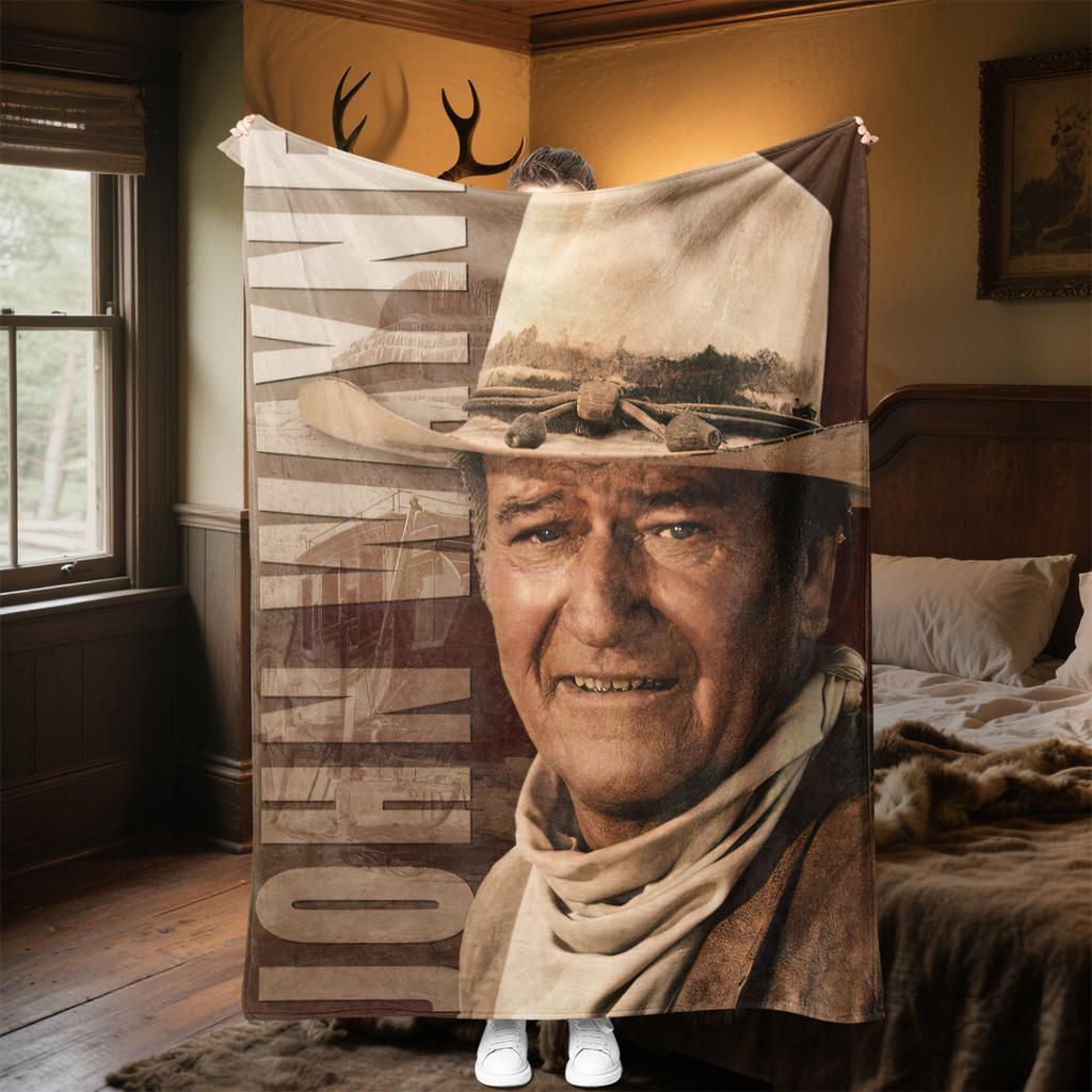 1pc John Wayne's Iconic Cowboy Hat Blanket, Al Season Lightweigh Poster Blanket Home Office Outdoor Nap Multifunc Poster Blanketional Blanket