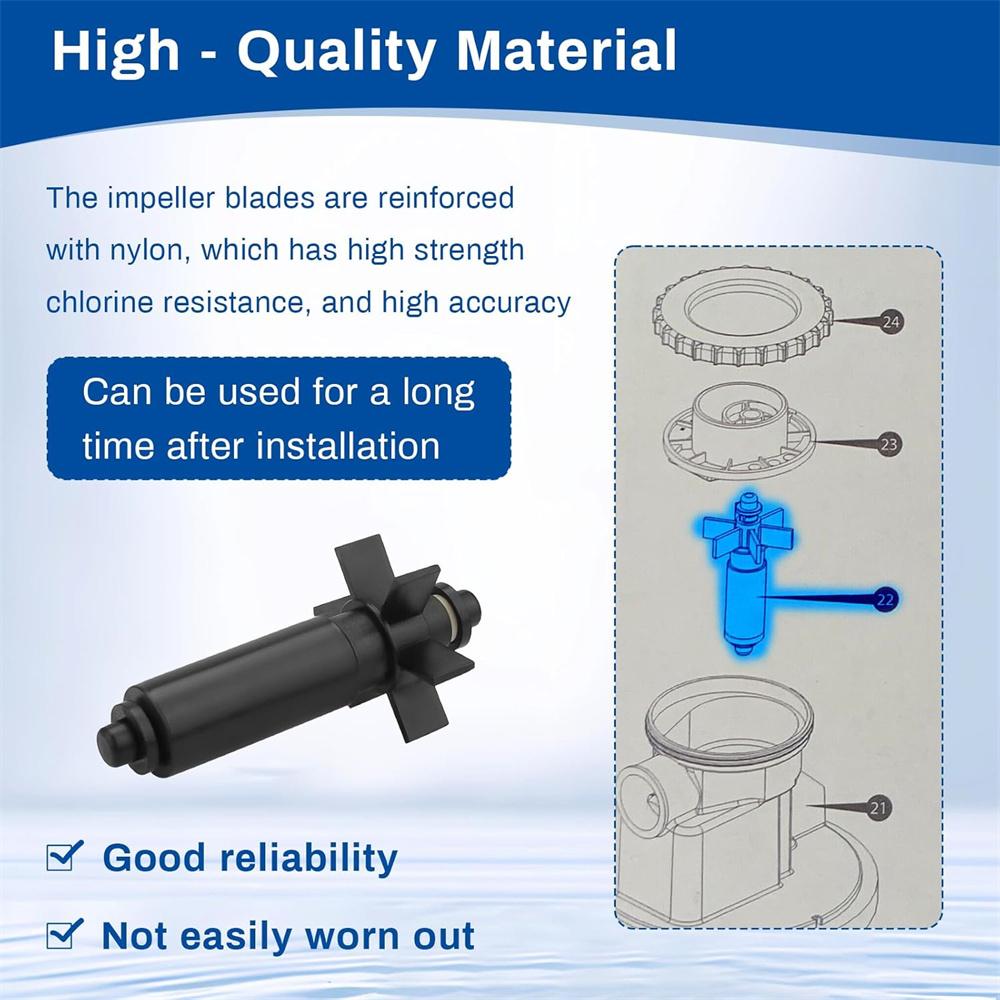 Rotor Impeller Shaft Assembly P580505050 For Summer Waves Pool Part Sfx1000 1500