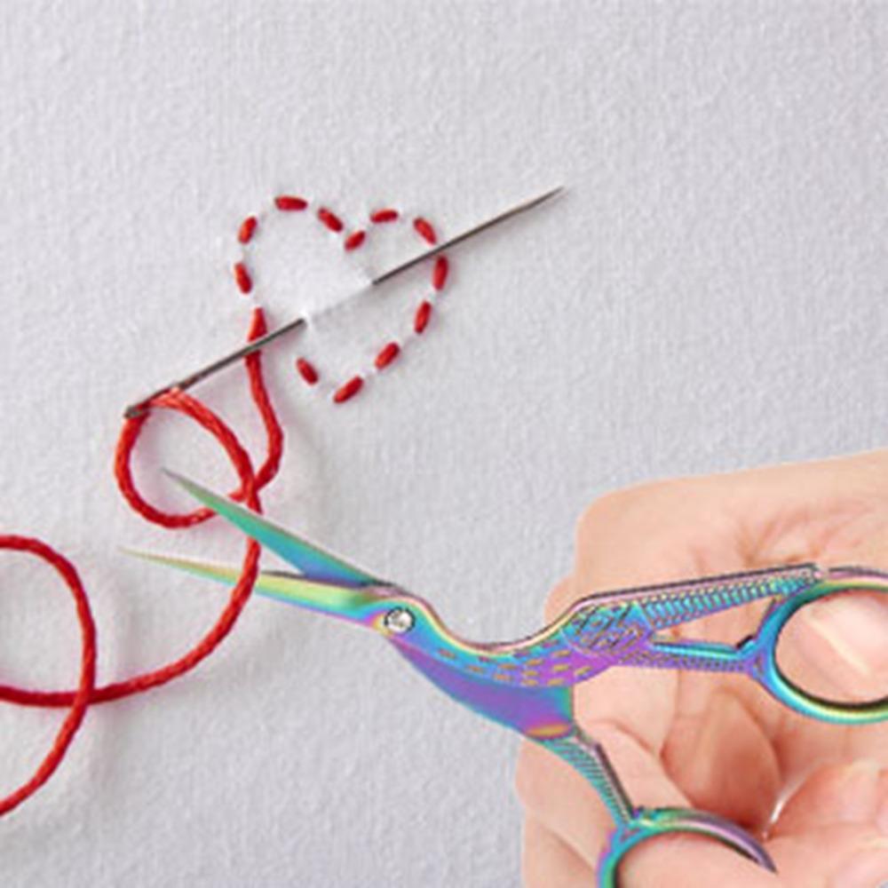 Stainless Steel Embroidery Scissors Curved Design Sewing Scissors Dressmaker Shears  For Sewing