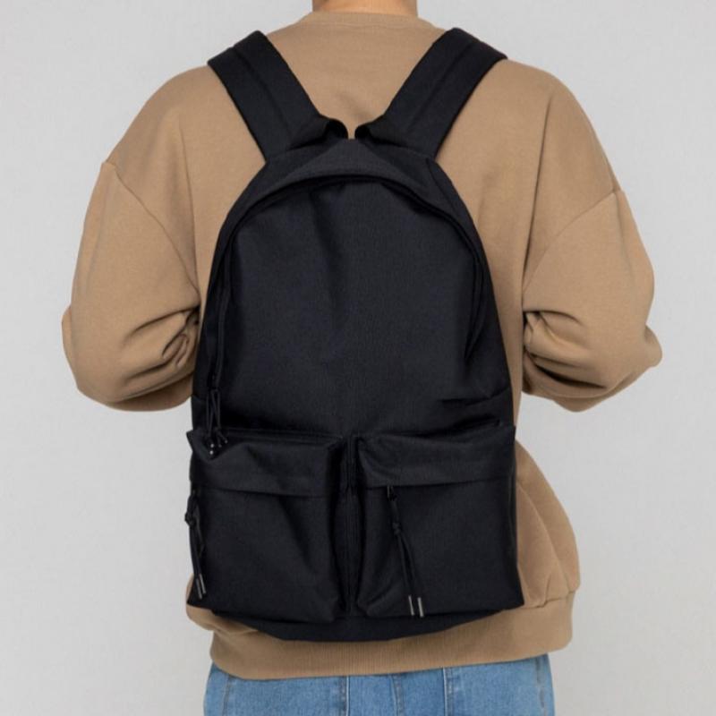 John Peters New York Unisex Two Pocket Backpack Black