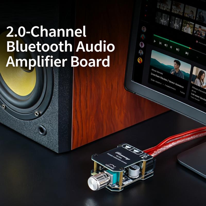 YS-502L 2.0 Channel Bluetooth 5.0 Audio Amplifier Board, 100W Stereo Power Amp Module With AUX And Volume Control For Speakers