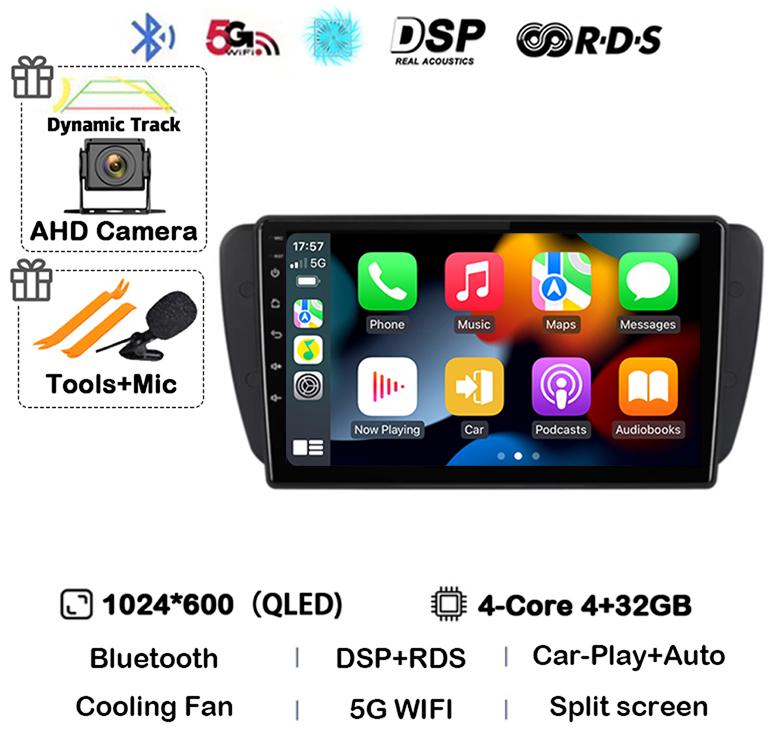 

Android 14 Carplay Автомагнитола для Seat Ibiza 6j 2009 2010 2012 2013 2014 2015 MK4 FR GPS Аудио Мультимедиа WIFI+4G Плеер DSP