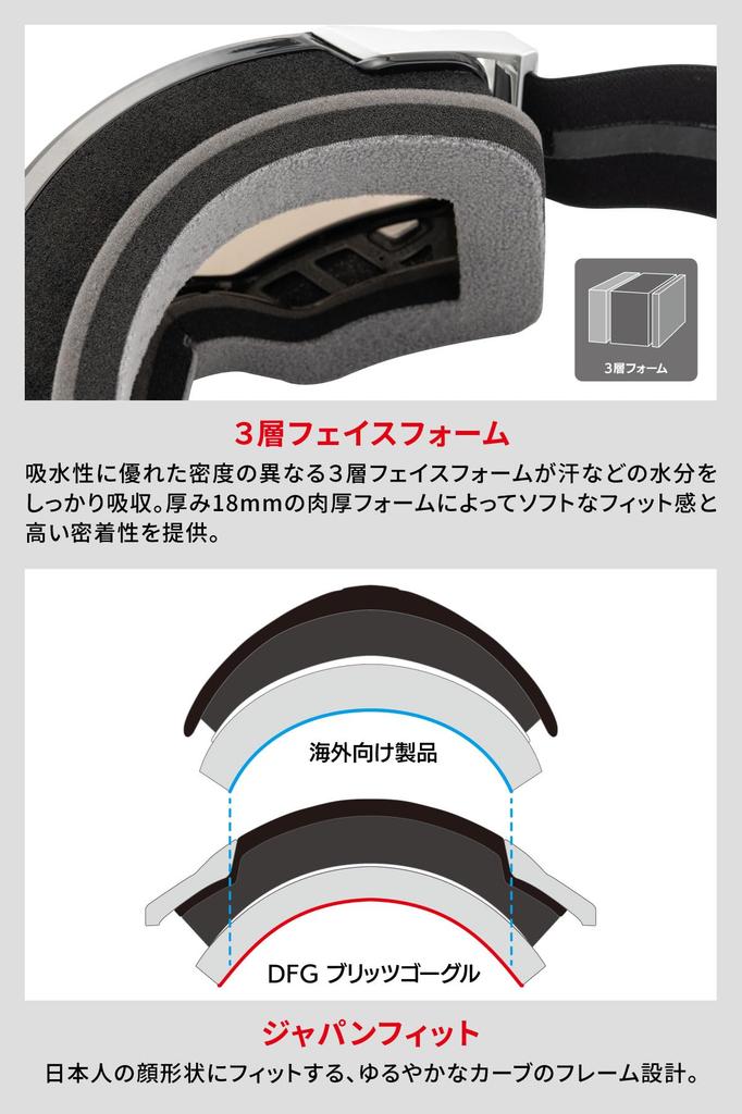 DFG Blitz Goggles Silver Mirror Lens Outrigger Frame D8966 [Dirt Freak] Black/Silver VLT20% Anti-Fog