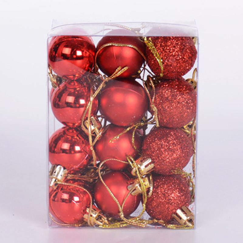 

Christmas Decorations For Home 24Pcs 3 Cm Xmas Ball Ornament Christmas Tree Decorations New Year Decorations 3cm червоний