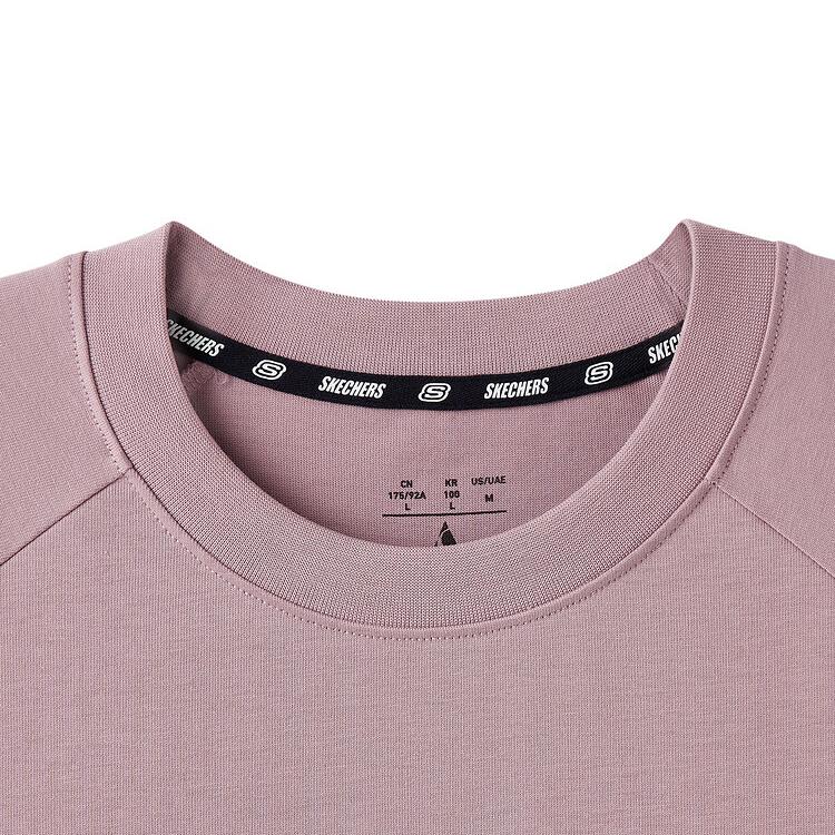 Skechers Breathable Versatile Sports Short Sleeve T-Shirt Unisex Tops Wooden-Rose-Pink L225U138-04JD
