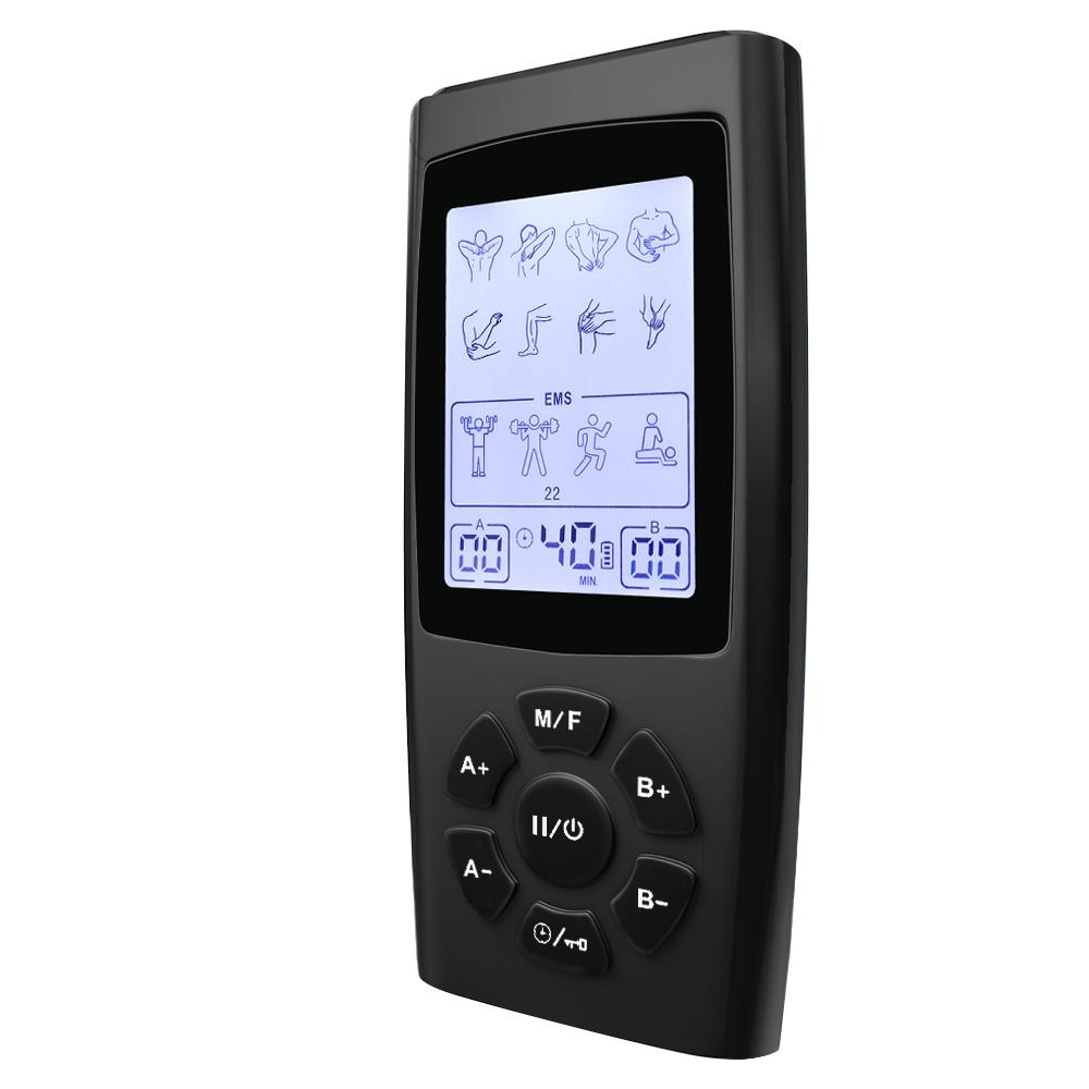 28 Modes TENS EMS Unit Muscle Stimulator for Pulse Pain Relief Rechargeable Portable Dual Channel 40 Intensity Body Massager
