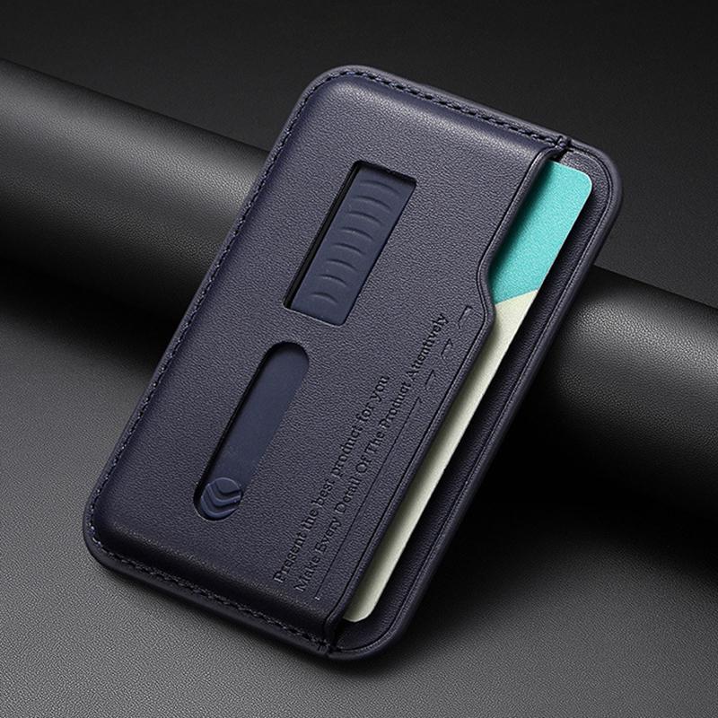 Hidden Strap Magnetic Leather Wallet Card Holder Case for Magsafe IPhone 14 13 15 17 16 12 Pro Max Plus I16 Mac Safe Stand Cover