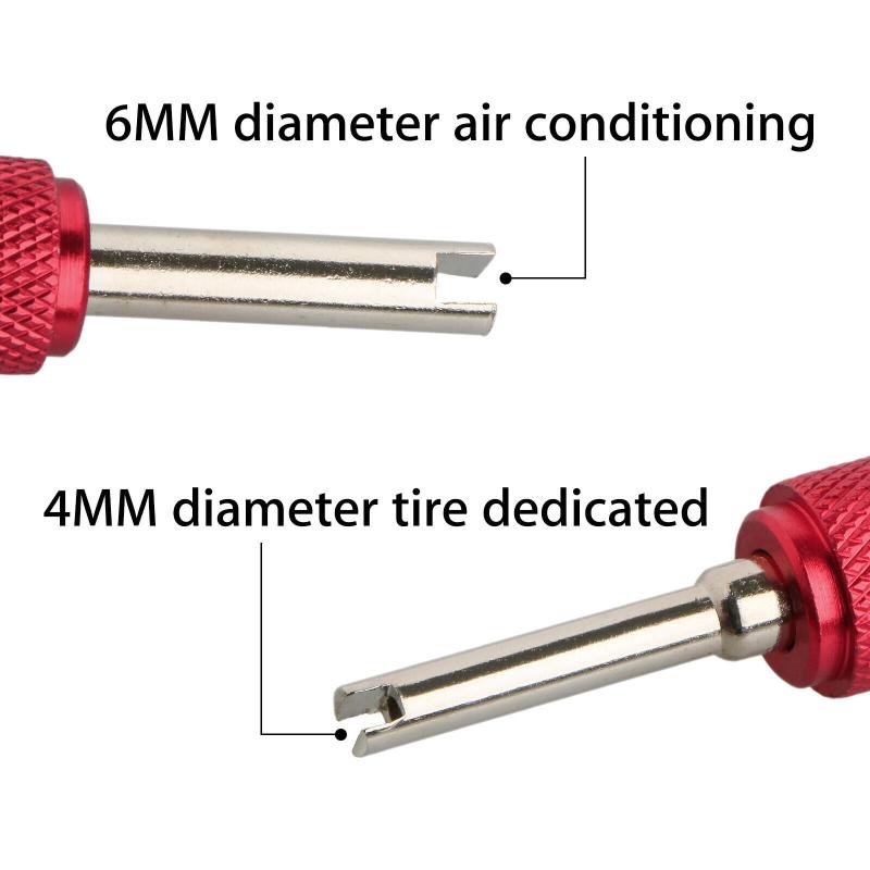 4 Pcs Colorful Car Air Conditioner Valve Core Wrench Double Head Installation Tool Valve Core
