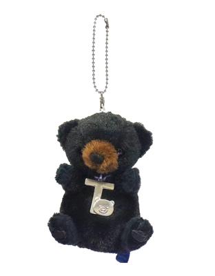 Take Off Asiatic Black Bear Plush Strap Initial Charm [T] Angel's Prank Series