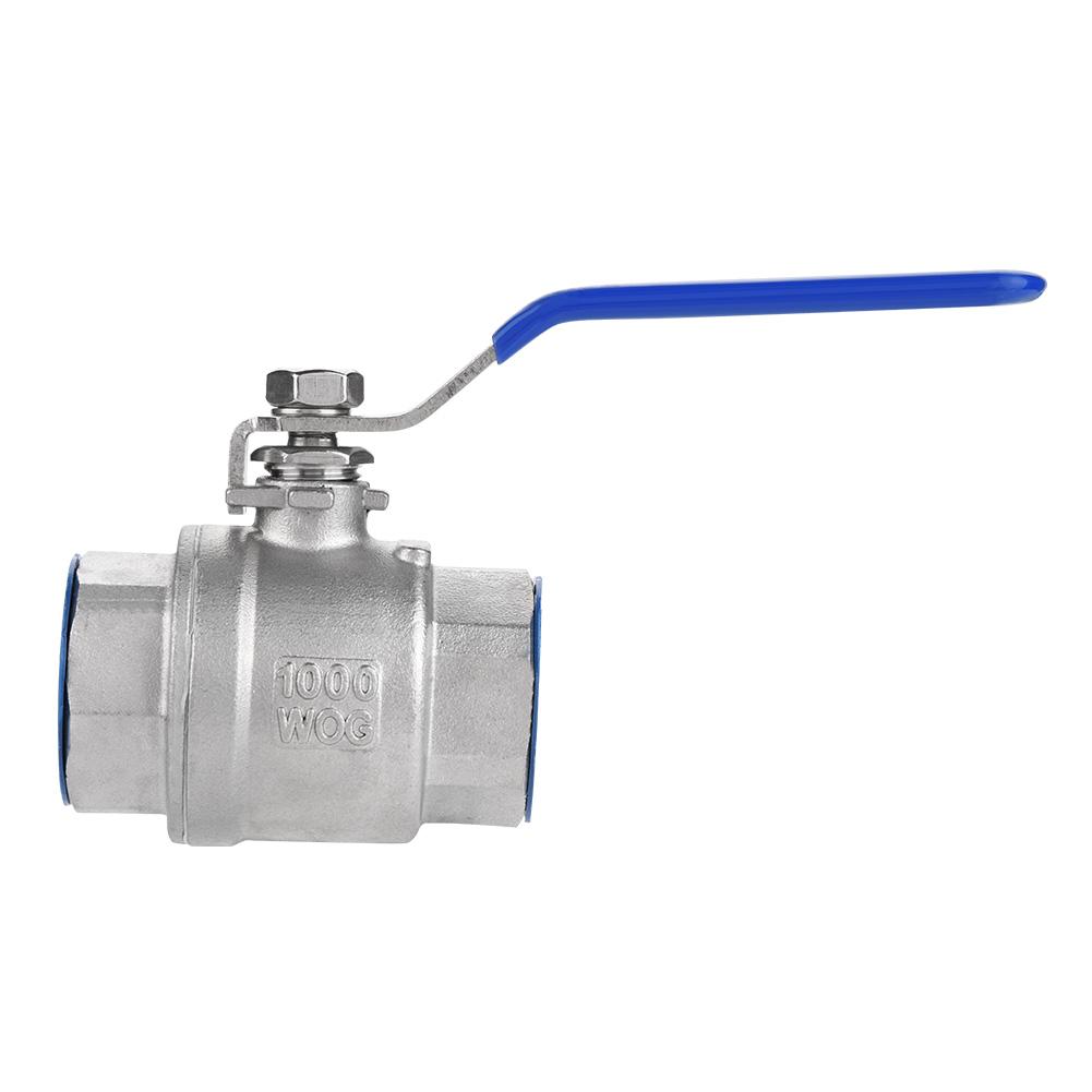 Zweiteiliger Kugelhahn aus Edelstahl 304 mit vollem Durchgang, 34 Zoll NPT, 1000WOG