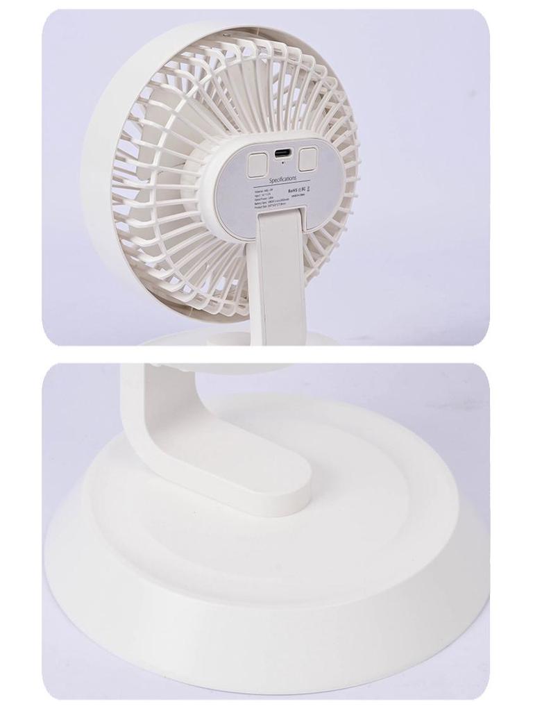 Rechargeable Desktop Fan with Light - 2026 Model, Oscillating Tabletop Electric Fan for Home or Office