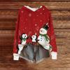Women's Fashion Casual Long Sleeve Christmas Print Hooded Knitted Sweatshirt