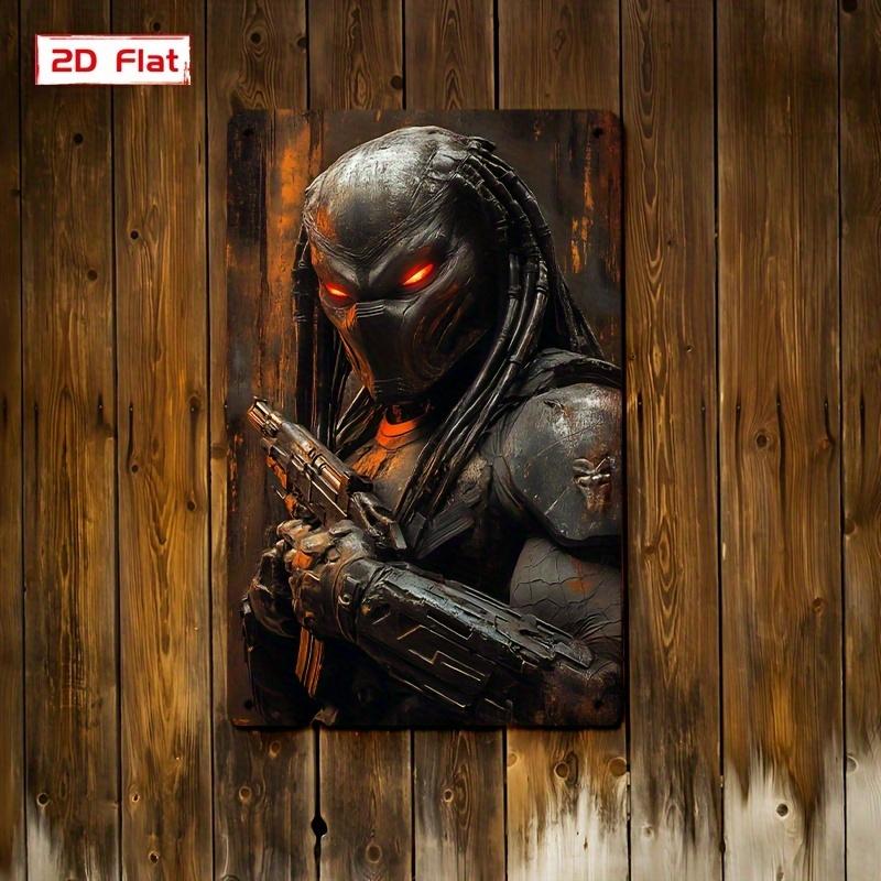 Vintage Predator Mask Armor Metal Tin Sign Retro Action Movie Decor Poster HeavyDuty Aluminum Wall Art Plaque Predator wi aluminum 20x30cm