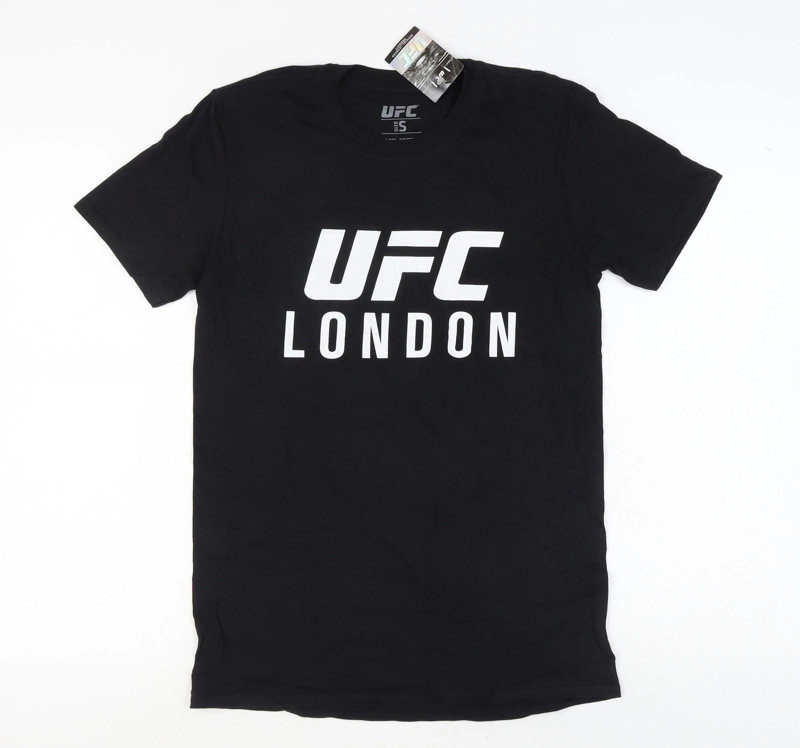 UFC Men s Black Graphic Print Sports T-Shirt S 4XL