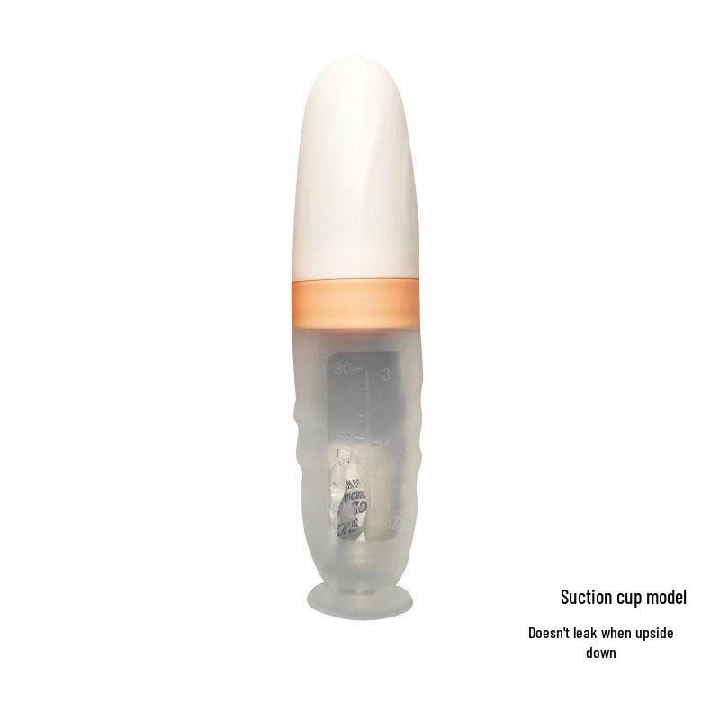 

Силиконовая бутылочка для детской рисовой каши с ложкой и присоской для детей