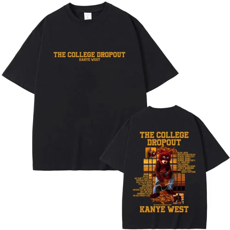 

Rapper Kanye West Dropout Bear Pattern TShirt Unisex Hip Hop Pop Music TShirt Casual Pure Cotton Retro WOMEN And Unisex Tshirt S