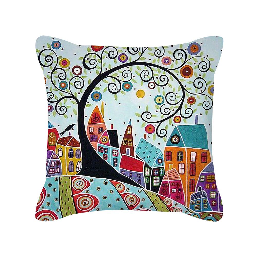 New Home Nordic Simple Style Pillow Cover Van Gogh Oil Painting Watercolor Print Pillow Cover Asia