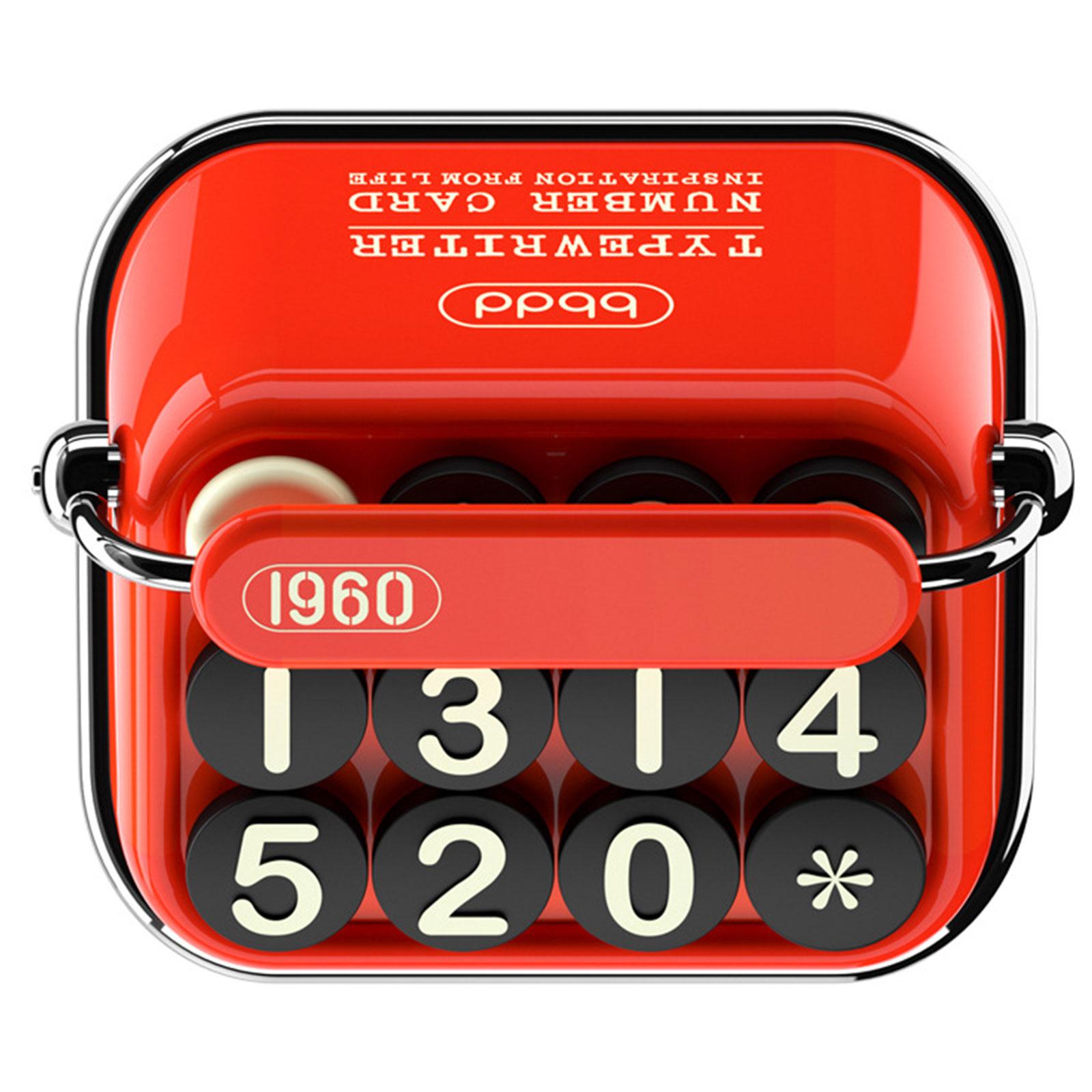 

Аксессуары для салона автомобиля Ретро-пишущая машинка Временная парковочная карта Лицензия автомобиля Стоп-знак Номер телефона Скрытый красный