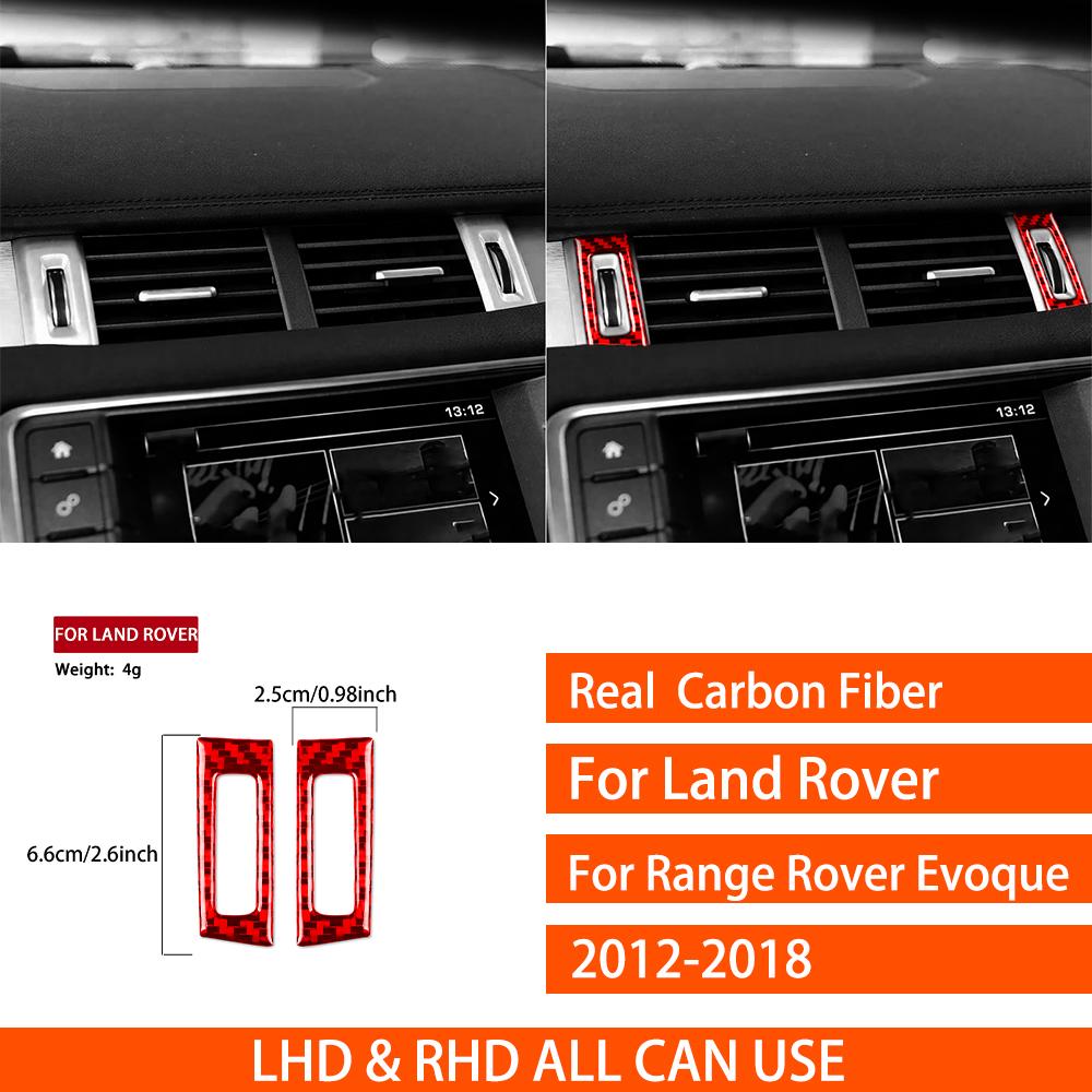 For Land Rover Range Rover Evoque 2012-2018 Real Carbon Fiber Stickers Central air vent control panel Car Accessories decorative