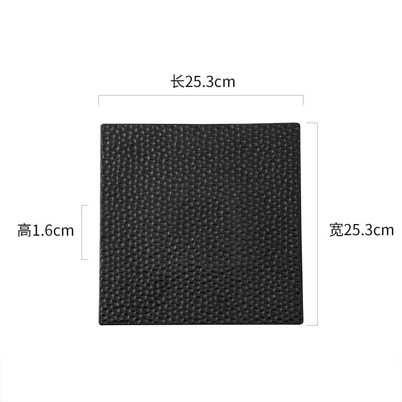Black Ceramic Steak Plate Creative Honeycomb Texture Flat Plate Sushi Plate Dessert Dish Service Plates Specialty Tableware