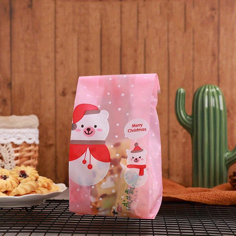 50pcs Cute Snowman Plastic Gift Bags Cookie Candy Packaging Bag Christmas Biscuits Packing Party Decoration Navidad 2025