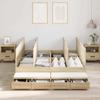 Storage Bed Frame in Sonoma Oak 140 cm Wood Based Material