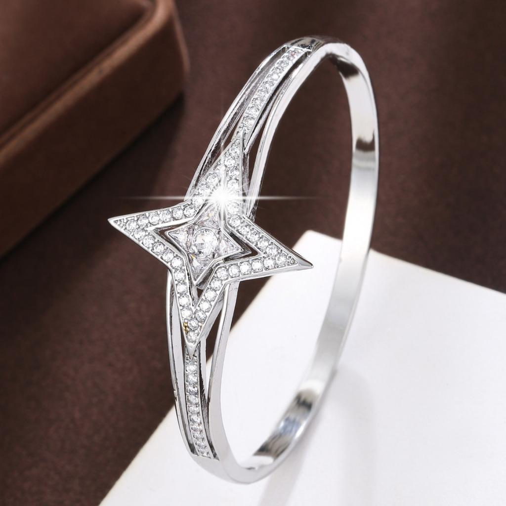 Jewelry New Fashion Super Sparkling Star Shape Micro-Inlaid Zirconia Trendy Light Luxury Bracelet