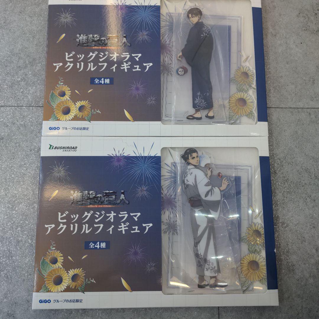 

[Б/У] Эксклюзивные акриловые диорамы GiGO по «Атаке титанов», большие фигурки Леви и Эрена
