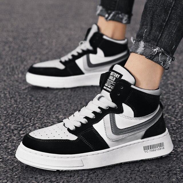 Crlaydk  Spring New High Top Sneakers Walking Sports Tennis Breathable Shoes Lace -Up Comfortable Footwear Ankle Basket Homme