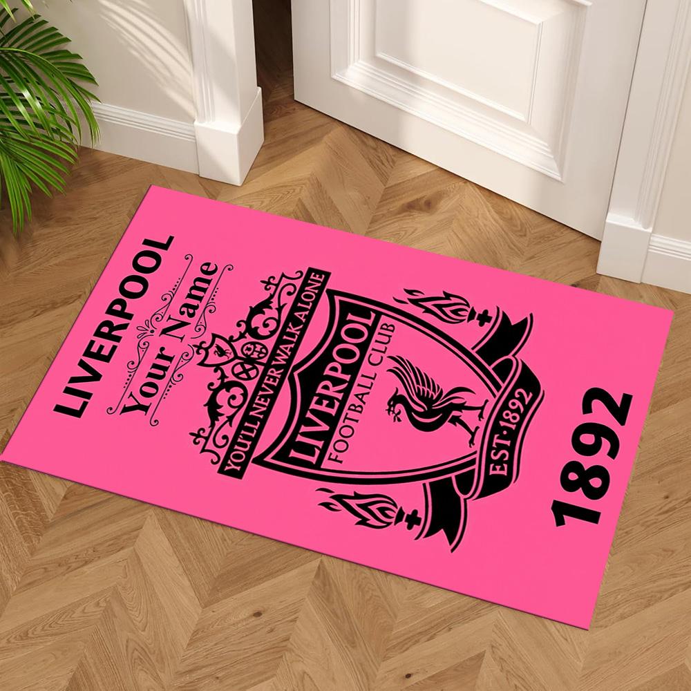 Liverpool Customized Name Area Rug Perfect for Game Room Dining Room Dormitory Decorate Room Anti-slip Rug Decorate Offices Gift for Festivals