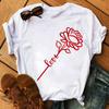 New Fashion Women Black T Shirt Friends Gift Flower Love Print Cute Tee Shirt Female Harajuku Tops Woman Short Sleeve T -Shirts