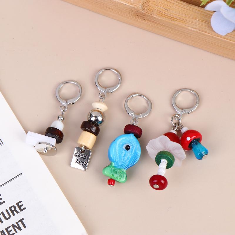 Asymmetric Handmade Geometric Candy Beads Ins Drop Earrings Women Dopamine Colorful Metal Earrings Gift