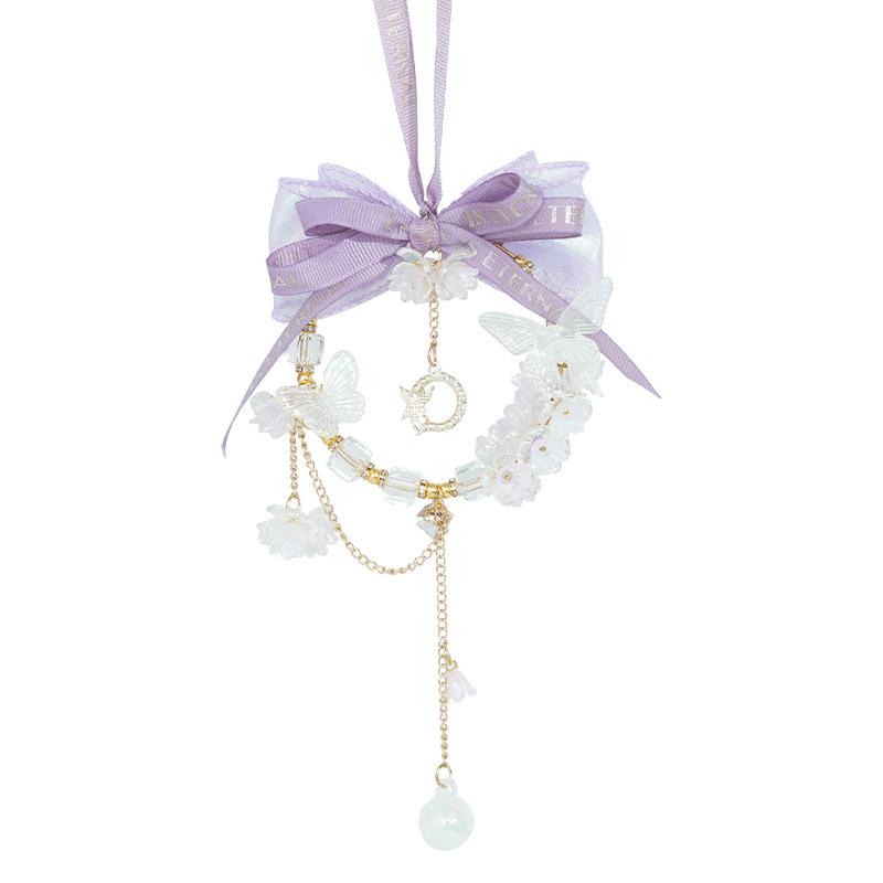 New Butterfly Dance Car Pendant Bow Knot Car Rearview Mirror Decoration Car Pendant Small Fresh Goddess