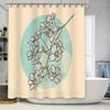 Floral Shower Curtain Vintage Botanical Prints Nature Flower Pattern Bathroom Decor Washable Waterproof Home Textile Art