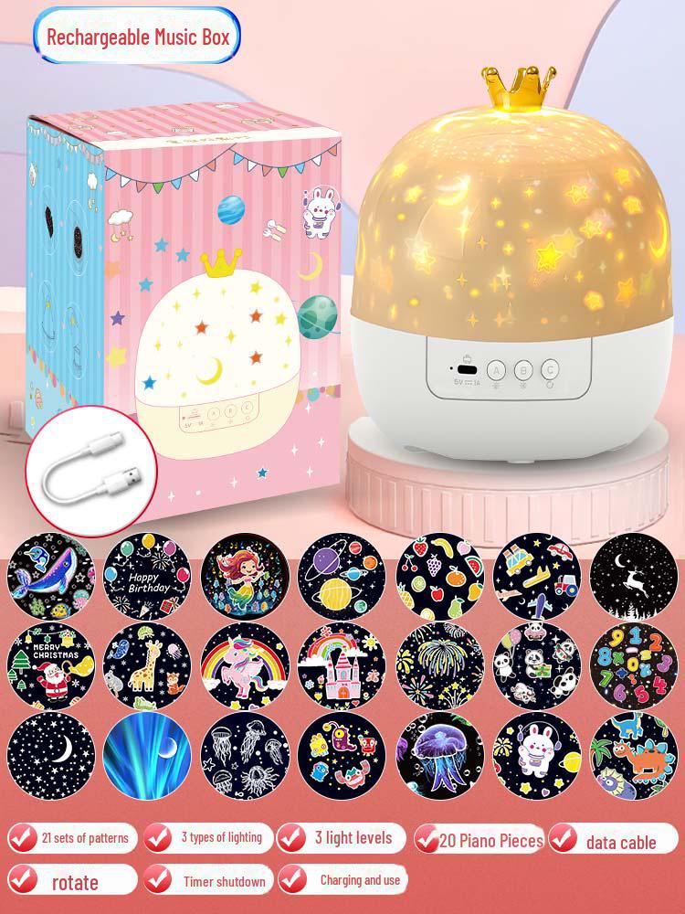 Dreamy Rotating Starry Sky Music Projector Lamp for Kids' Bedroom