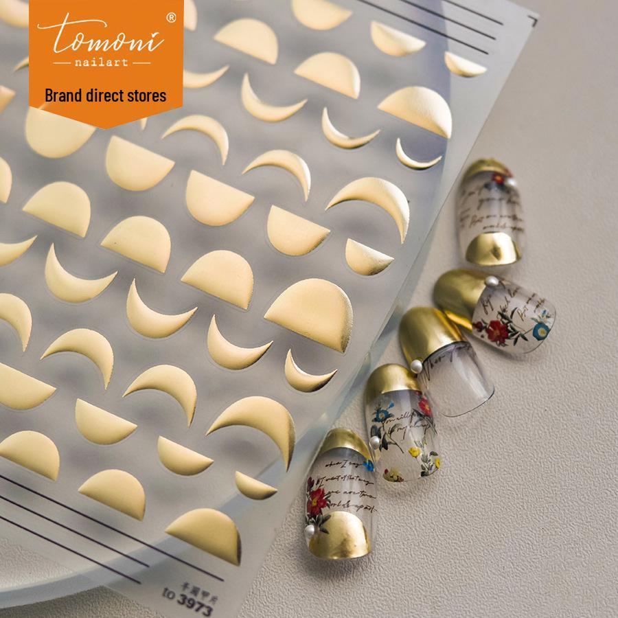 

Tomoni Retro Hot Stamping Semi-Circular Nail Stickers 3973