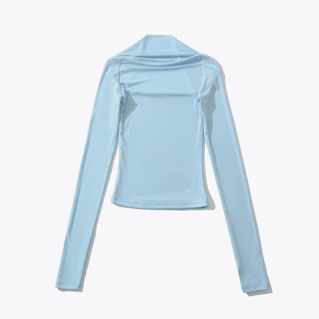 Pure Desire Two-Piece Illusion Square Neck Long Sleeve Slimming Top for Women - Autumn Chic Base Layer