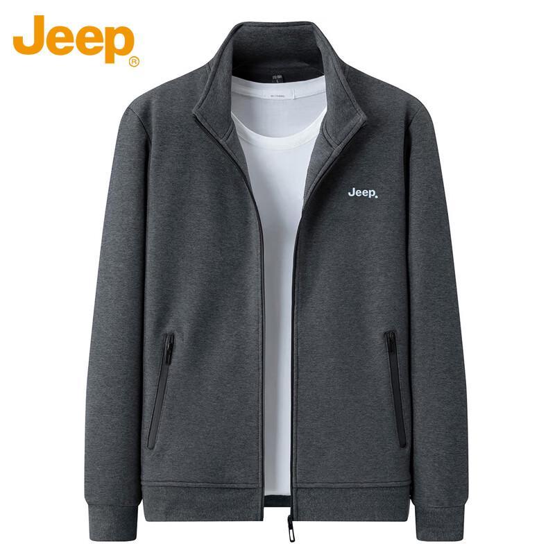 Jeep Men's Stand Collar Zip-Up Sweatshirt