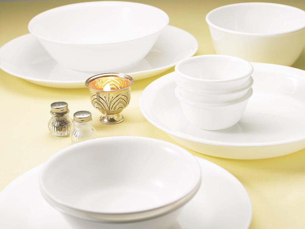 Corelle Large Bowl Winter Frost Diameter X 6cm Lightweight J432-N CP-8929, White, 21.5cm Height, Shatter-Resistant,