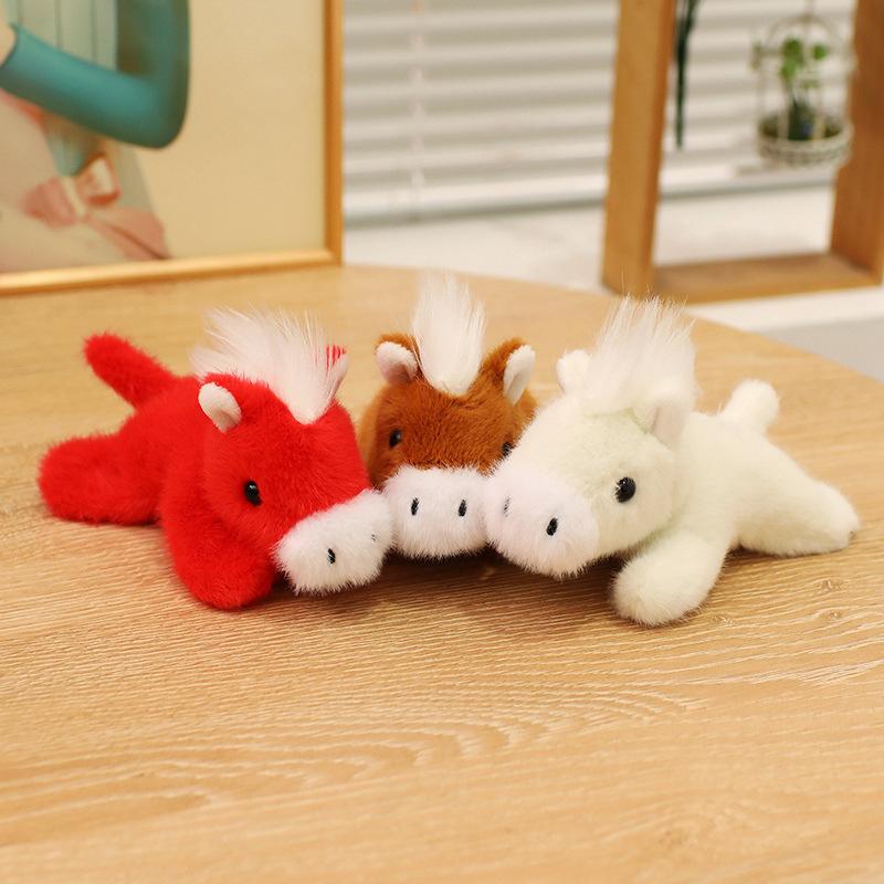 Cute Simulation Magnetic Pony Refrigerator Sticker Plush Toy Doll Pony Zodiac Horse Doll Children'S Cloth Doll