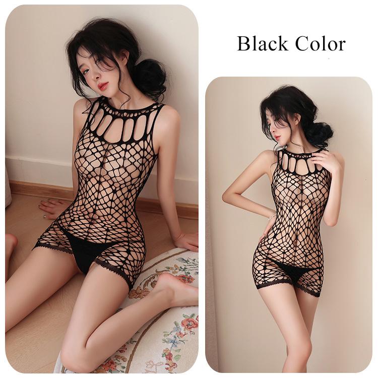 Night Dress Fishnet Hot Erotic Underwear Mini Dress Porno Women Lingerie Mesh Bodysuits Sexy Costumes Lenceria Beach Dress