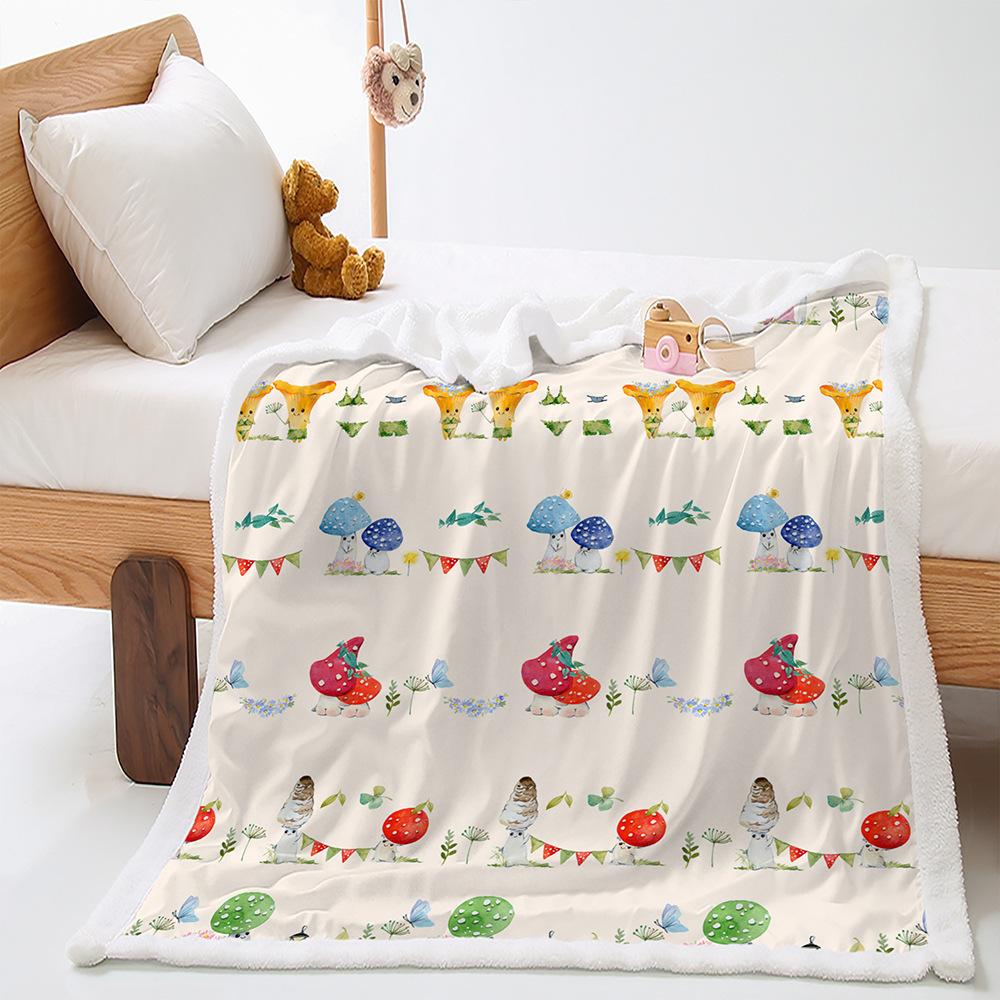 Blanket Cartoon Animal Mushroom Penguin Blanket Lamb Fleece Crystal Fleece Blanket
