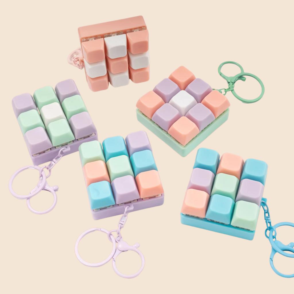 1Pcs Random Color Fidget Decompression 9 Keyboard Key Toy For Adults Antistress Toys Anti Stress Finger Keyboard Games